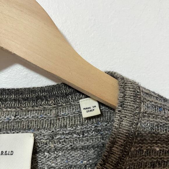 Billy Reid Men’s Textured Wool Blend Henley Sweater Size S Gray Made in Italy - Picture 8 of 12